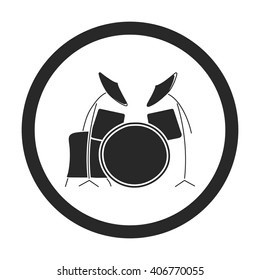 Drums cute stylish sign  simple icon on background