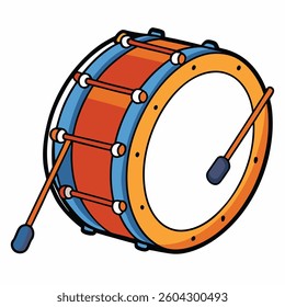 Drums flat illutration white background