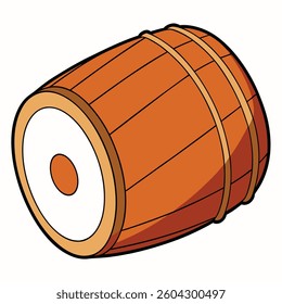 Drums flat illutration white background