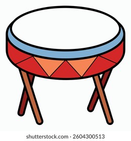 Drums flat illutration white background