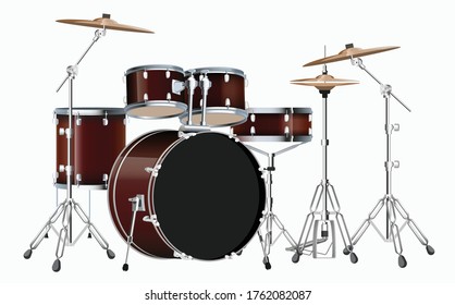 Drums. High quality details. Vector illustration