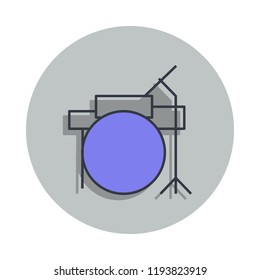 drums icon in badge style. One of web collection icon can be used for UI, UX