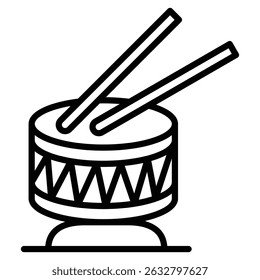 drums icon Black and white outline vector