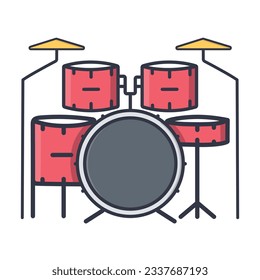 Drums Icon, Cartoon symbol, and vector, Can be used for web, print, and mobile
