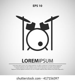 drums icon. drum set vector illustration