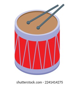Drums icon isometric vector. City travel. Celebration data