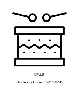 drums icon. Line Art Style Design Isolated On White Background