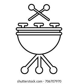 Drums icon. Outline illustration of drums vector icon for web design isolated on white background
