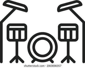 Imagen vectorial de icono de tambores. También se puede usar en Village. Adecuado para aplicaciones móviles, aplicaciones web y medios impresos.