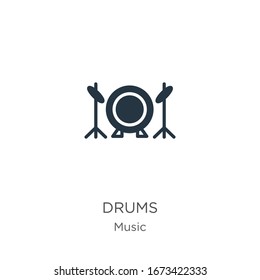 Trommeln Symbol-Vektorillustration. Trendy flache Schlagzeug Symbol aus der Musiksammlung einzeln auf weißem Hintergrund. Vektorillustration-Illustration kann für Web- und Mobile-Grafikdesign, Logo, eps10 verwendet werden