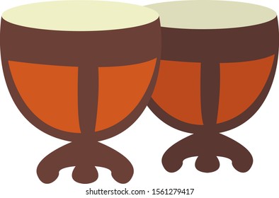 Drums, illustration, vector on white background.
