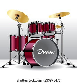 Drums isolated on background. Vector illustration