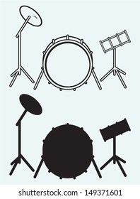 Drums isolated on blue background