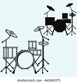 Drums isolated on blue background