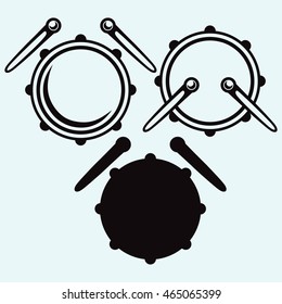 Drums isolated on blue background