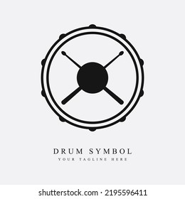 Drums logo. drums player. Snare drum with drumsticks. Music labels. vector illustration eps5