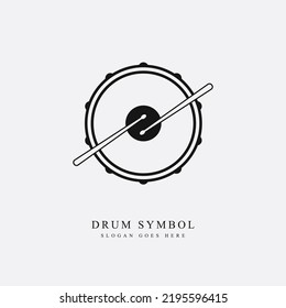 Drums logo. drums player. Snare drum with drumsticks. Music labels. vector illustration. eps3