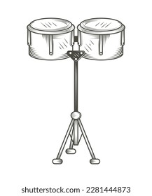 drums musical instrument icon isolated