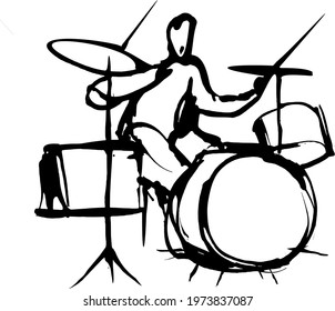 Drums. Musical instrument. Vector flat illustration