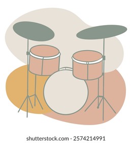 drums musical instrument vector illustration