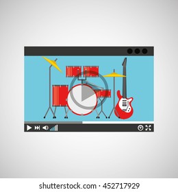 drums on website music design icon, vector illustration
