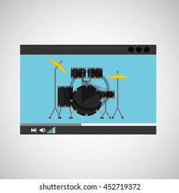 drums on website music design icon, vector illustration