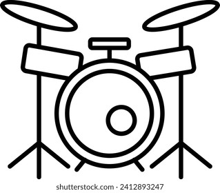 Drums Outline vector illustration icon
