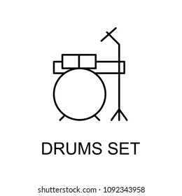 drums set icon. Element of simple music icon for mobile concept and web apps. Thin line drums set icon can be used for web and mobile on white background