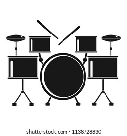 Drums set icon. Simple illustration of drums set vector icon for web design isolated on white background