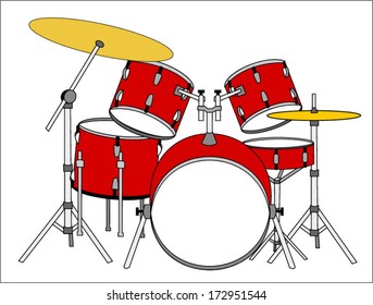 Drums. vector art image illustration, isolated on white background eps10