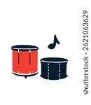 drums vector in cartoon style