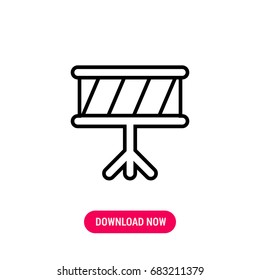 Drums vector icon, The outlined symbol of musical drums. Simple, modern flat vector illustration for mobile app, website or desktop app   