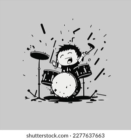 Vector de tambores. Ilustración vectorial de un instrumento musical tocado por el impacto. estilo abstracto de caricatura
