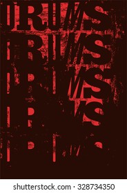 Drums vintage style grunge poster. Retro typographical vector illustration.