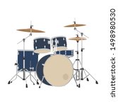 Drumset flat design vector. Illustration of drumset. Rock drumset.