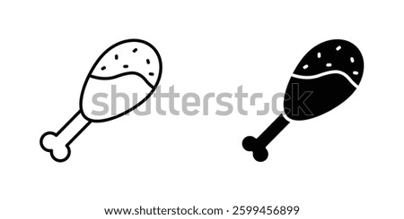 Drumstick bite flat simple vector icons illustration set.