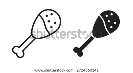 Drumstick bite icon in doodle and stroke style.