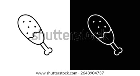 Drumstick bite icon symbol concept for graphic design, Website, UI. EPS