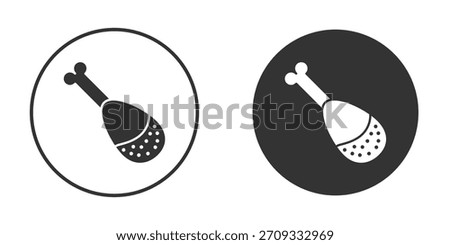 Drumstick bite icon symbol sign in solid style.