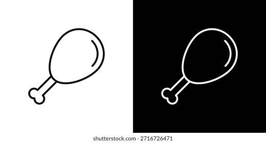 Iconos de la mordida del palillo de tambor Vector blanco y negro, conjunto de iconos de línea.