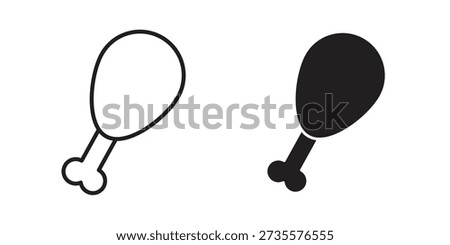 Drumstick bite icons Concepts. black solid and line stroke designs for web and app use