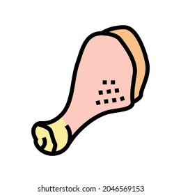 drumstick chicken color icon vector. drumstick chicken sign. isolated symbol illustration