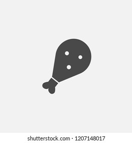 Drumstick chicken leg vector icon