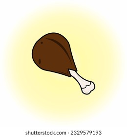 drumstick chicken logo vector illustration isolated on white background