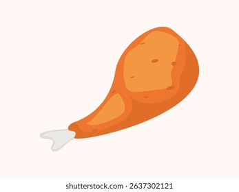 Drumstick chicken vector design illustration in simple flat style. Ideal for food, restaurant, culinary, and fried chicken-themed content. Perfect for menus, apps, and promotional designs.