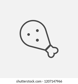 Drumstick chicken vector icon