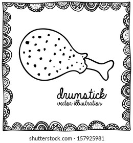 drumstick drawing over white background vector illustration