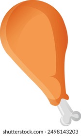 Drumstick Fried Chicken Flat Design Vector Cartoon
