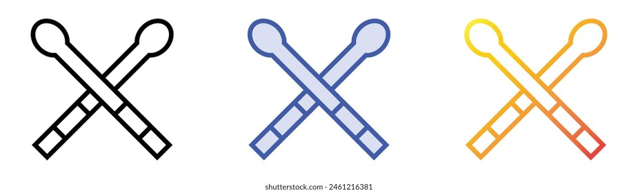 drumstick icon. Linear, Blue Fill and Gradient Style Design Isolated On White Background