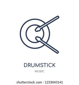 Drumstick icon. Drumstick linear symbol design from music collection. Simple outline element vector illustration on white background
